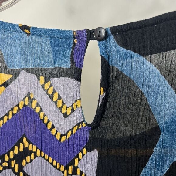 Silhouettes Gauzy Crinkle Abstract Top Womens 4X Rayon Artsy Art To Wear Boho - Picture 10 of 11